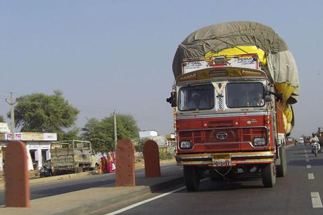 Fleet of delivery trucks